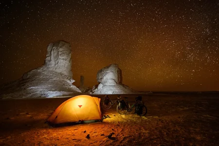 Camping in the white desert