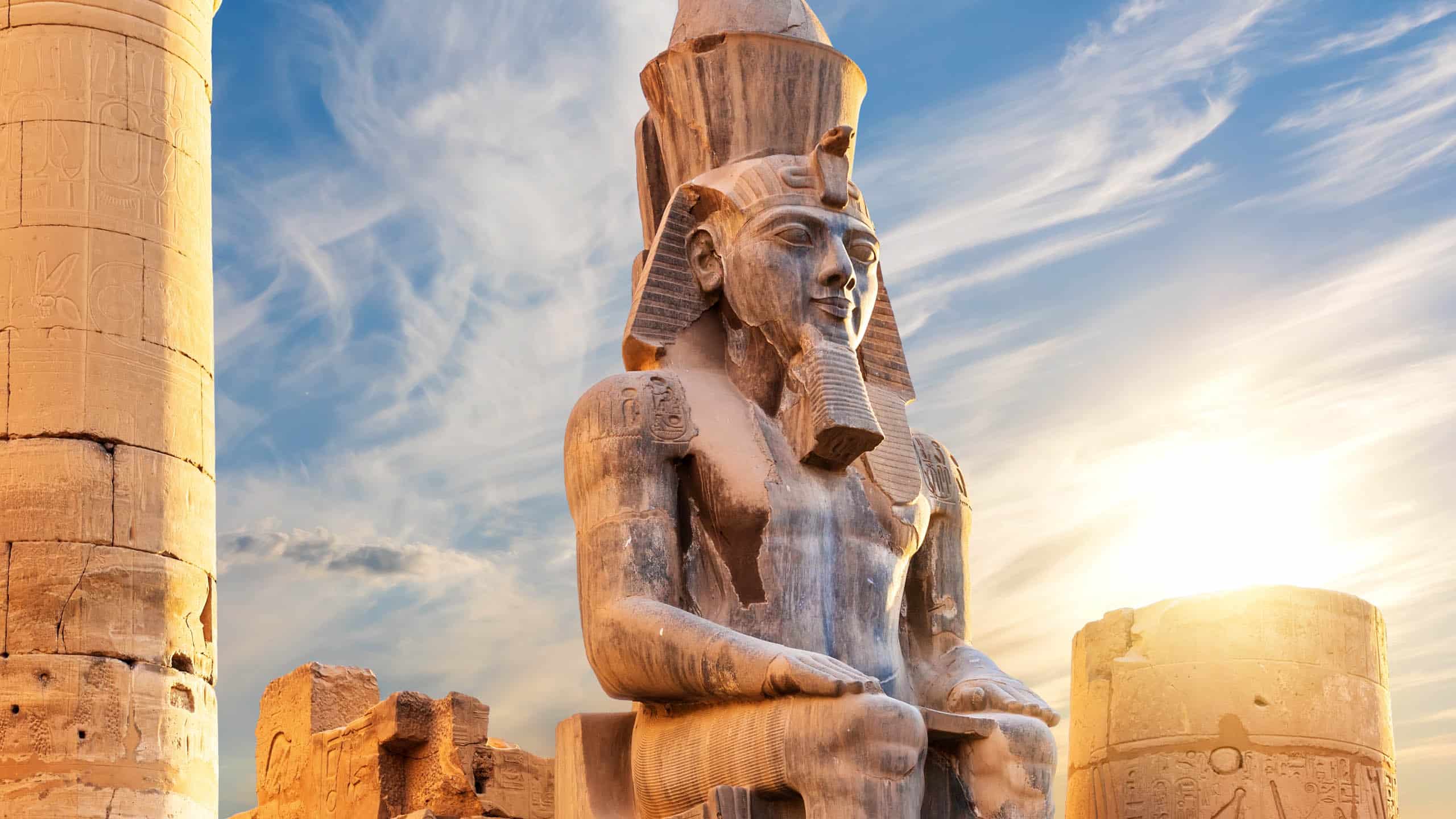 Seated,Statue,Of,Ramesses,Ii,By,The,Luxor,Temple,Entrance,
