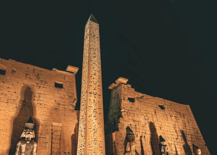 The grand columns of Karnak Temple during a Karnak and Luxor Temples tour.